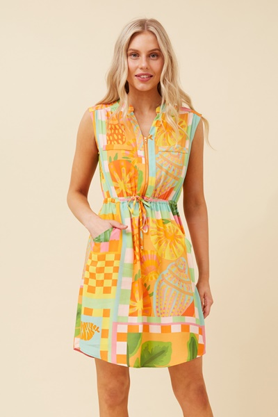 KASHA PATCHWORK SHORT DRESS