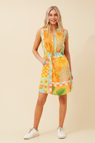 KASHA PATCHWORK SHORT DRESS
