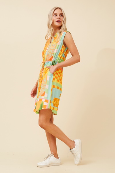 KASHA PATCHWORK SHORT DRESS