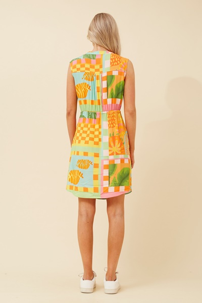 KASHA PATCHWORK SHORT DRESS