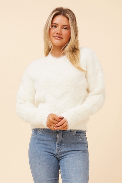 KASIE CHEVRON KNIT PULLOVER