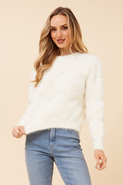 KASIE CHEVRON KNIT PULLOVER