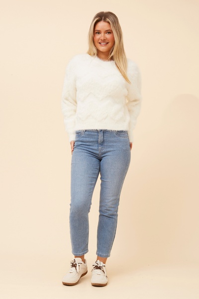 KASIE CHEVRON KNIT PULLOVER