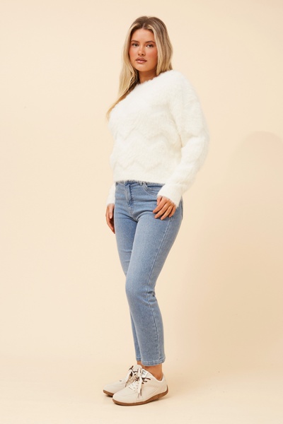 KASIE CHEVRON KNIT PULLOVER