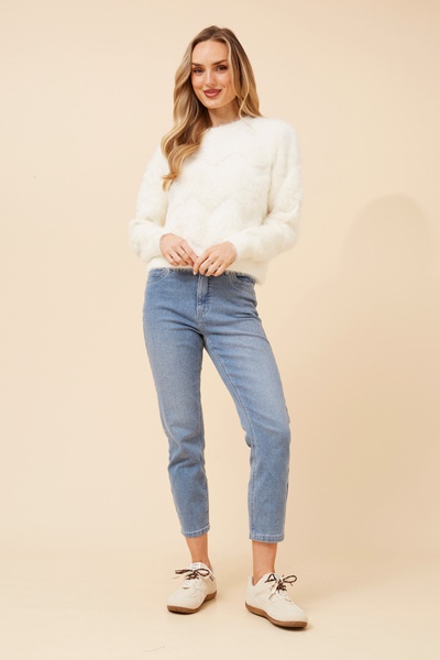 KASIE CHEVRON KNIT PULLOVER