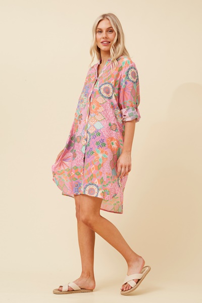 KATA ABSTRACT PRINT TUNIC DRESS