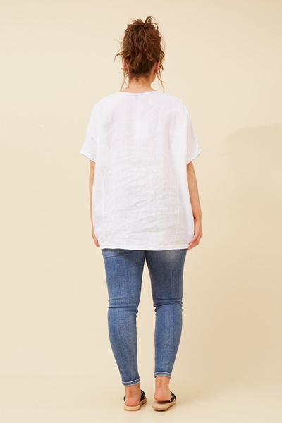 KAY PINEAPPLE LINEN TOP