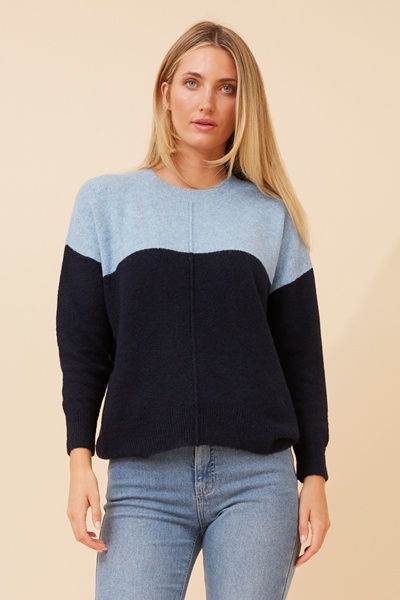 KELLEN COLOUR-BLOCK KNIT PULLOVER