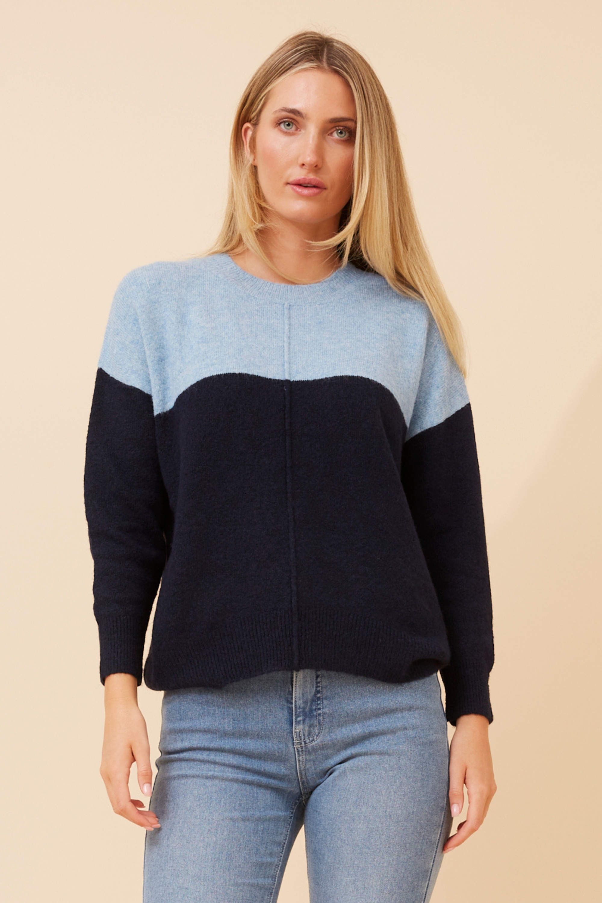 KELLEN COLOUR-BLOCK KNIT PULLOVER