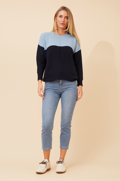 KELLEN COLOUR-BLOCK KNIT PULLOVER