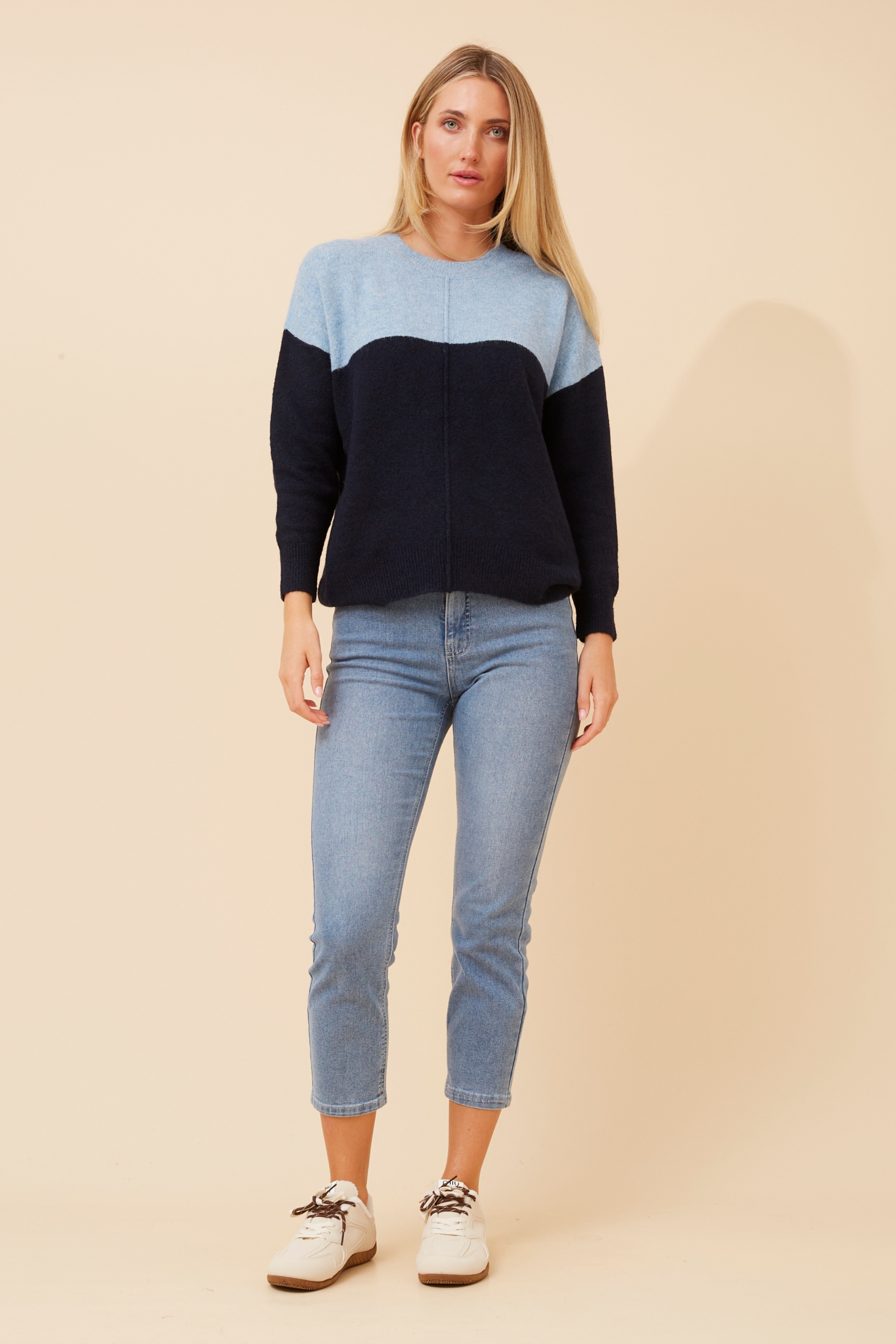 KELLEN COLOUR-BLOCK KNIT PULLOVER
