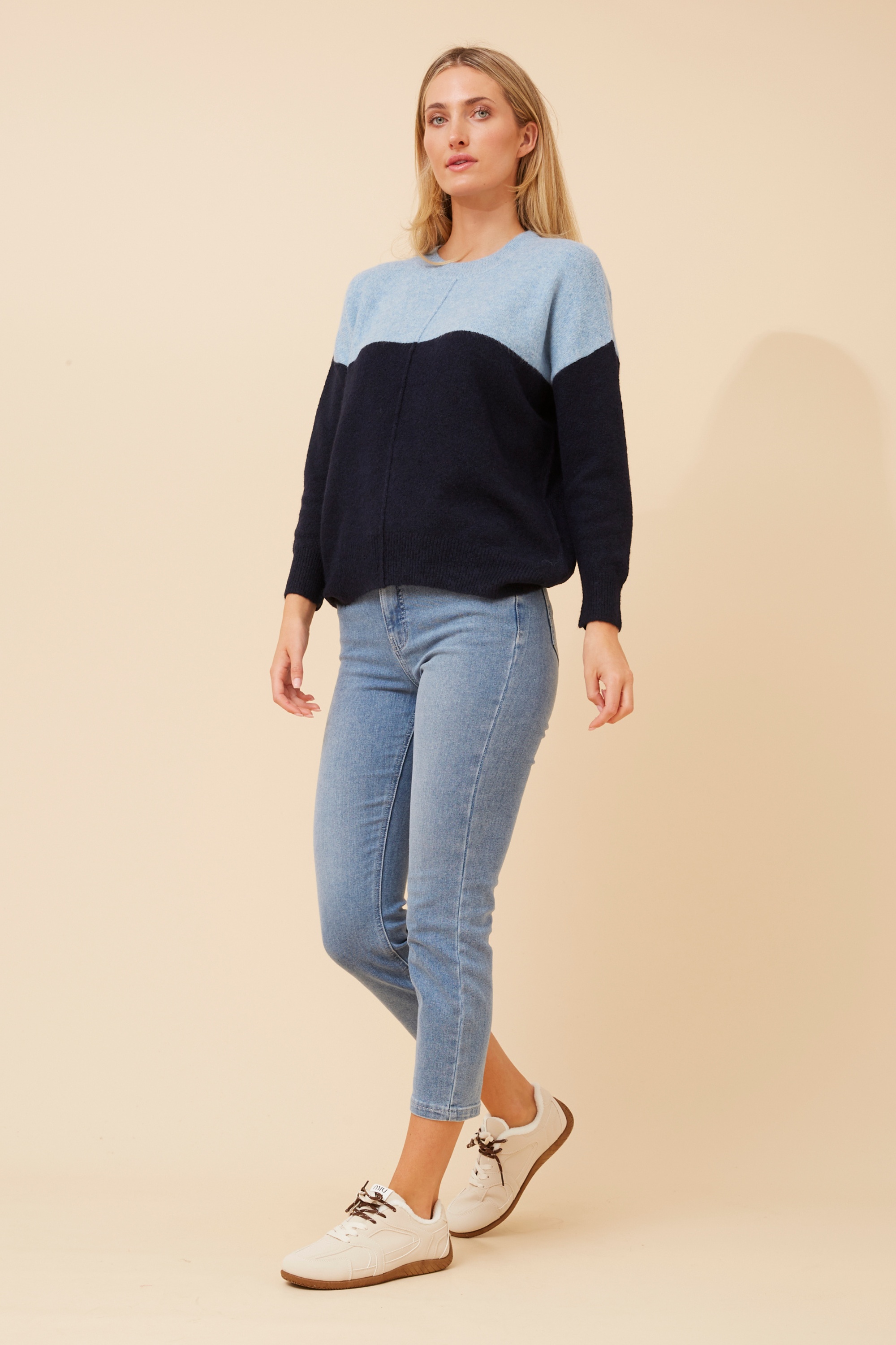 KELLEN COLOUR-BLOCK KNIT PULLOVER