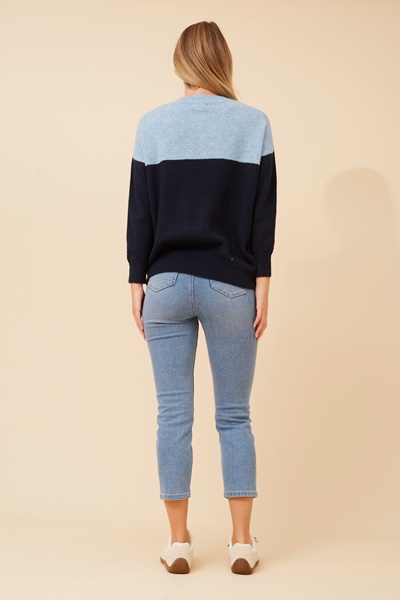 KELLEN COLOUR-BLOCK KNIT PULLOVER