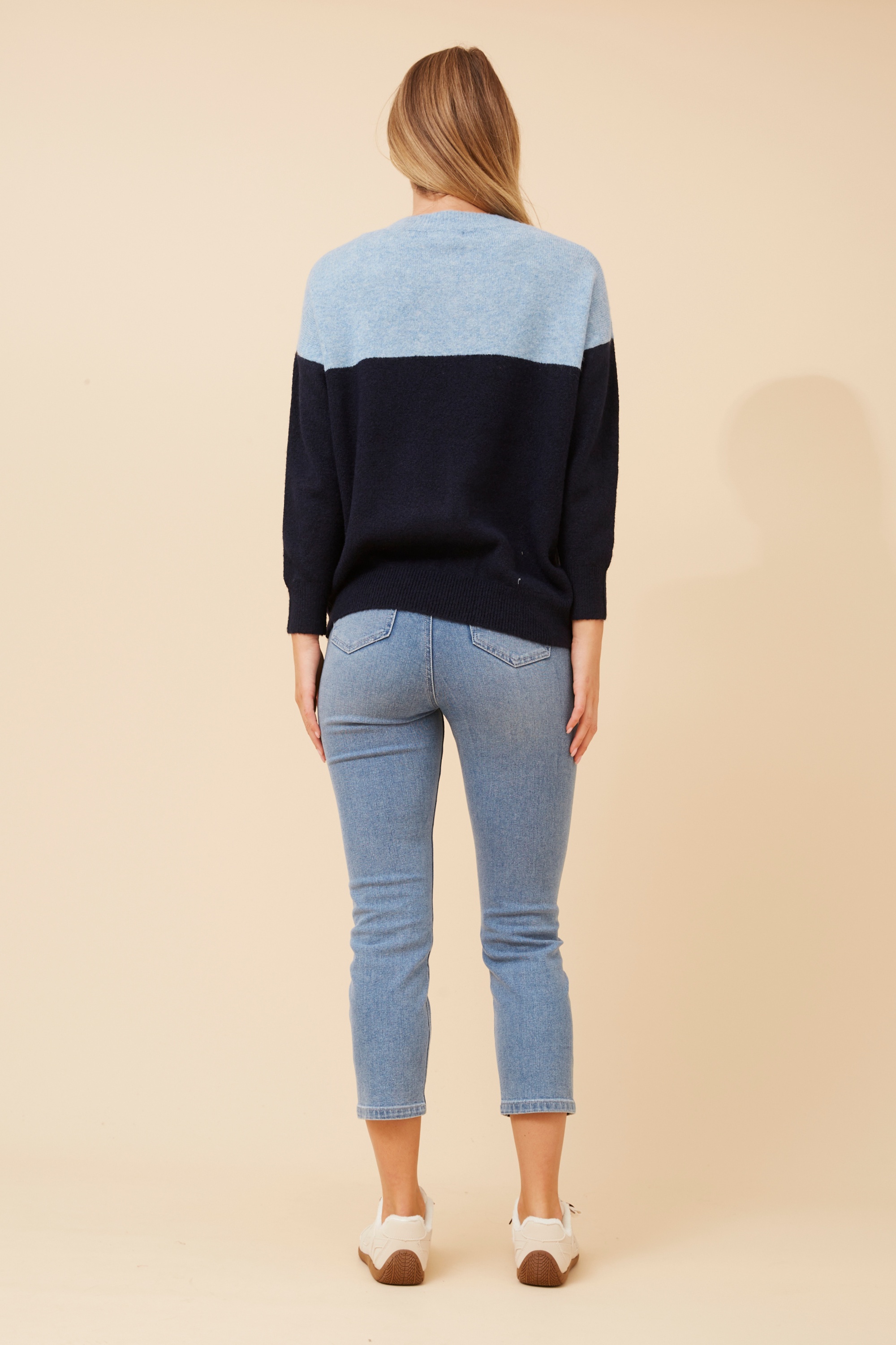 KELLEN COLOUR-BLOCK KNIT PULLOVER