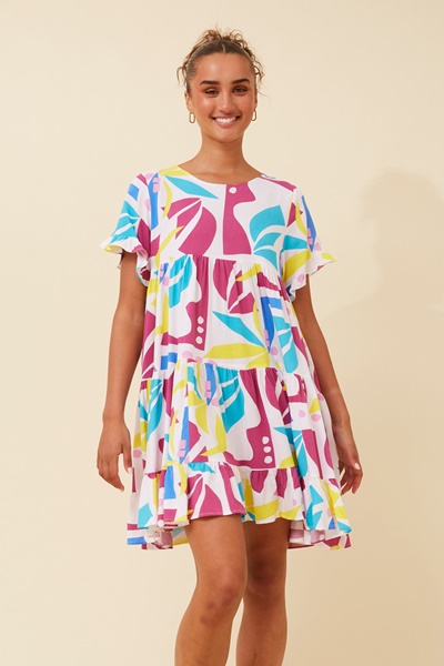 KELLY ABSTRACT PRINT DRESS