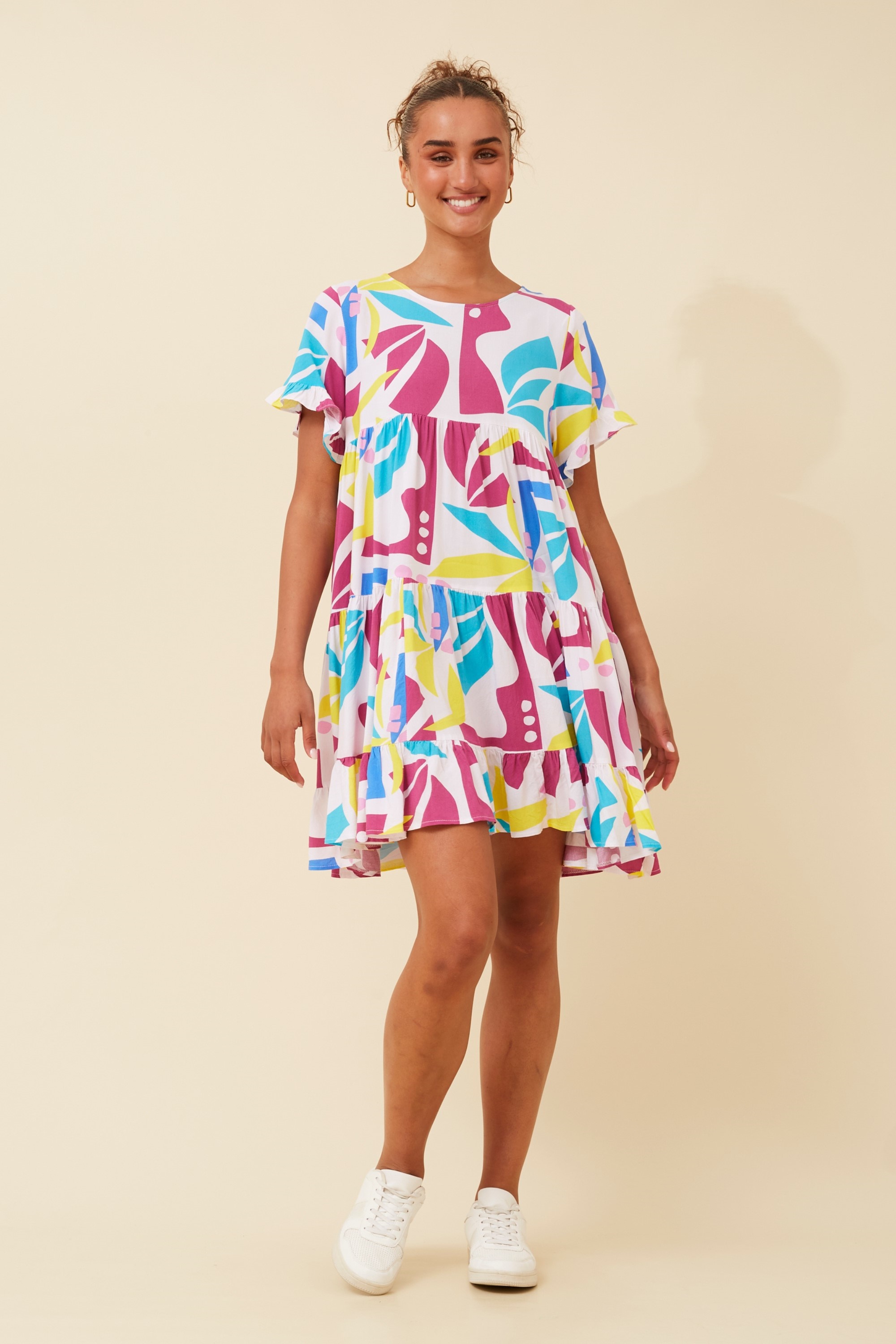 KELLY ABSTRACT PRINT DRESS