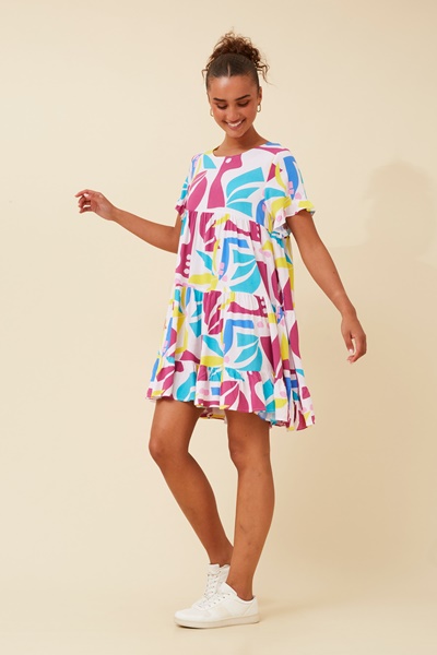 KELLY ABSTRACT PRINT DRESS