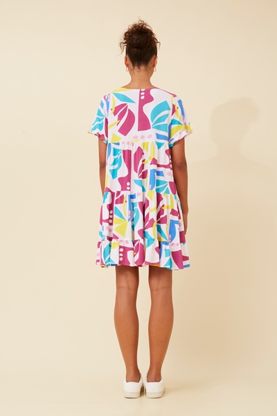 KELLY ABSTRACT PRINT DRESS