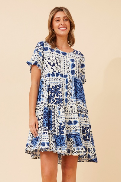 KELLY PATCHWORK BABYDOLL DRESS