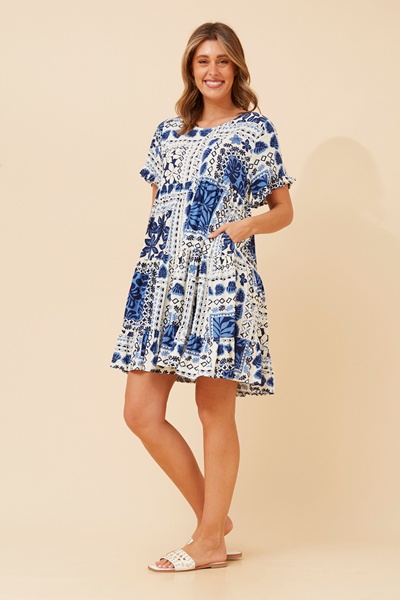 KELLY PATCHWORK BABYDOLL DRESS