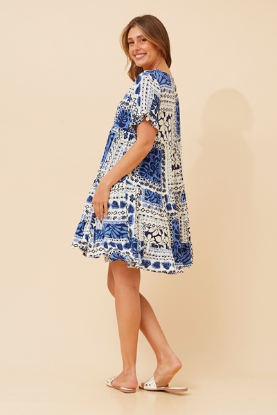 KELLY PATCHWORK BABYDOLL DRESS