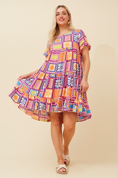 KELLY PATCHWORK SHORT DRESS