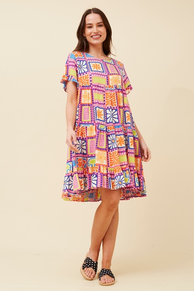 KELLY PATCHWORK SHORT DRESS