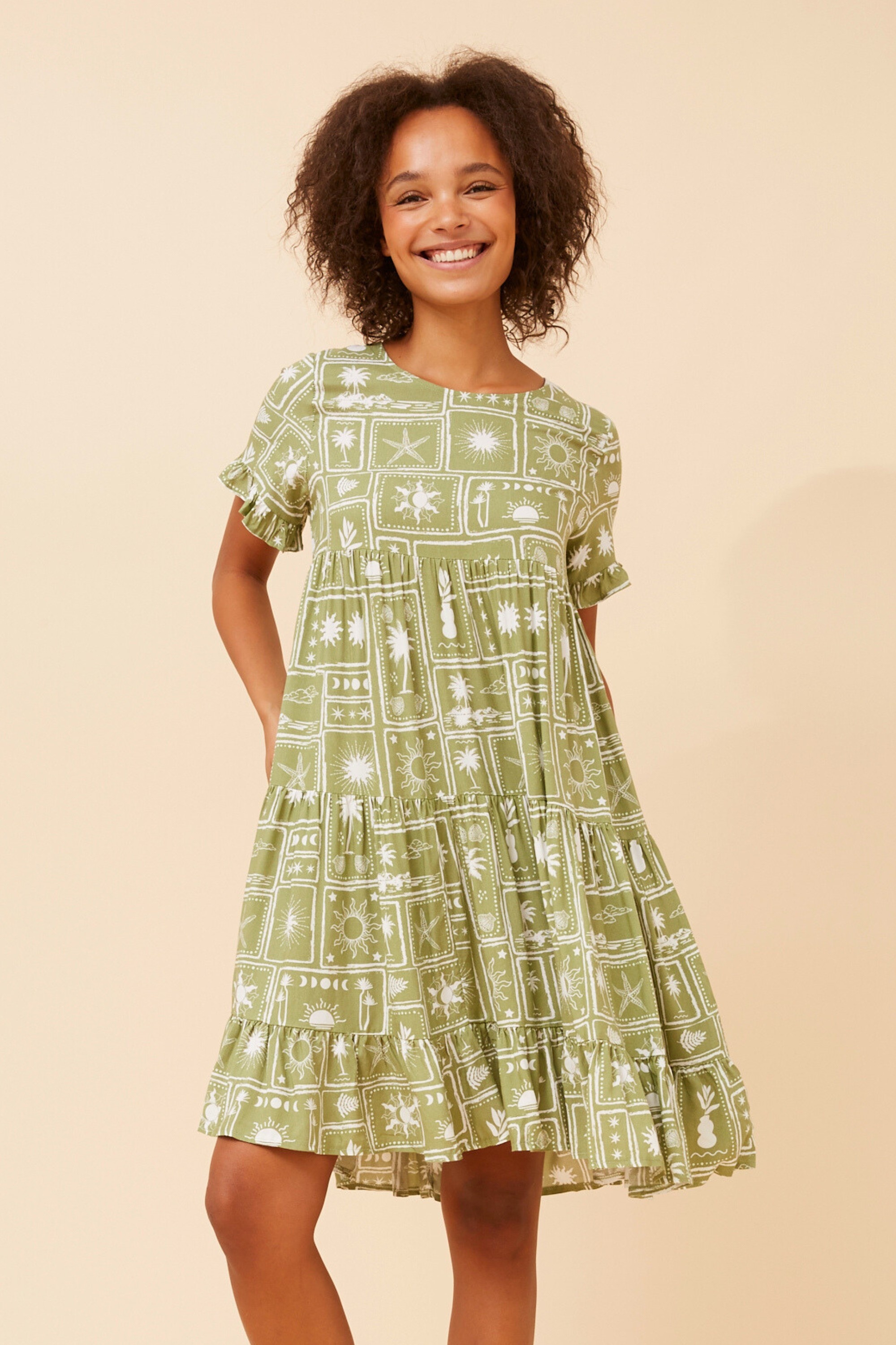 KELLY PATCHWORK TIERED DRESS