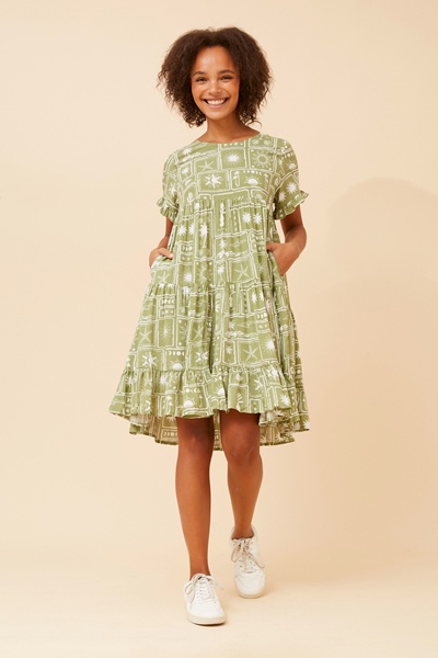 KELLY PATCHWORK TIERED DRESS