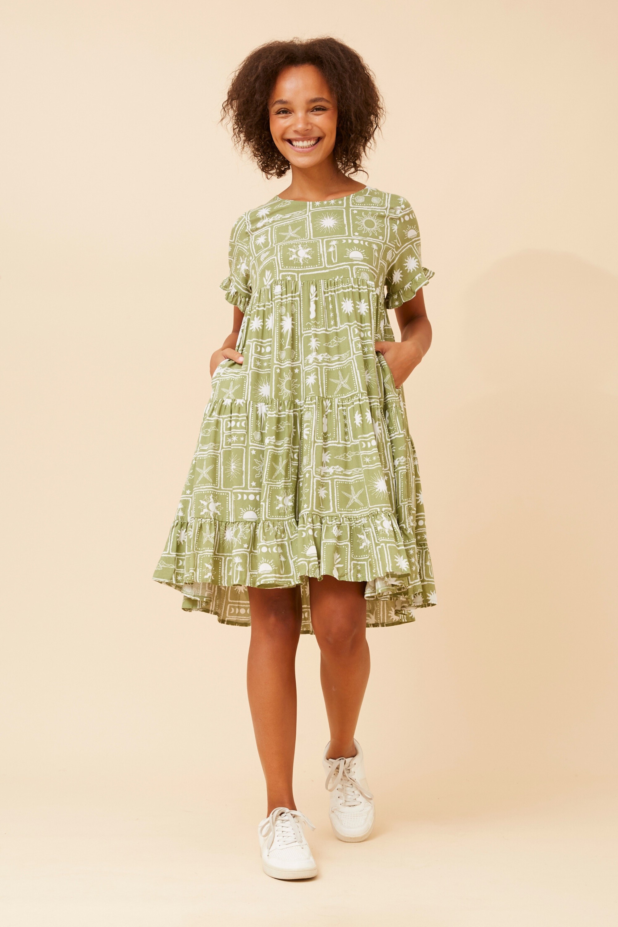 KELLY PATCHWORK TIERED DRESS