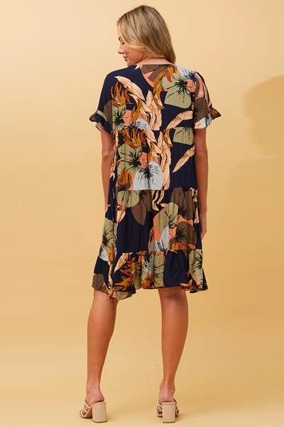 KELLY TROPICAL PRINT SHORT DRESS