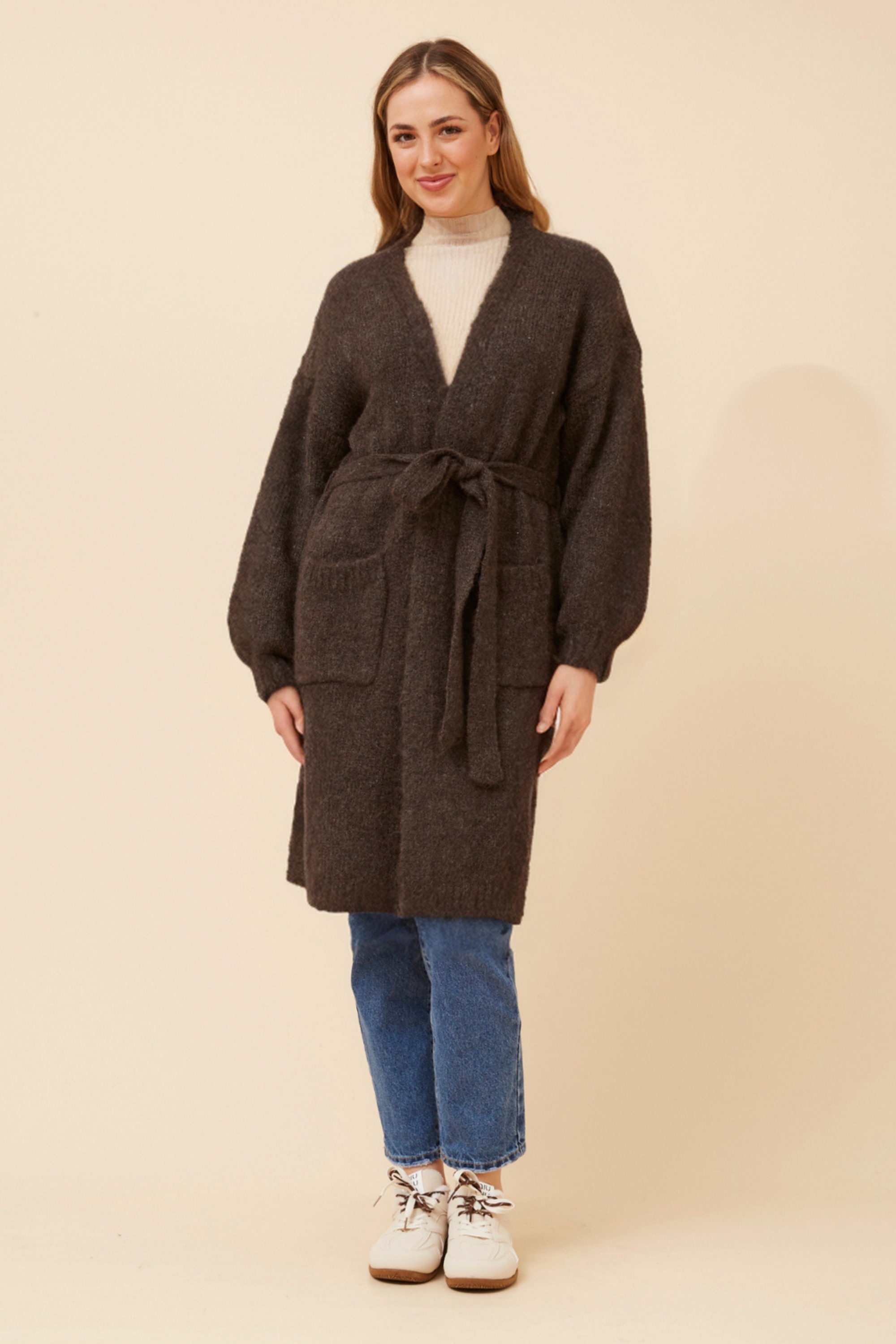 KENDY WOOL BLEND KNIT CARDIGAN
