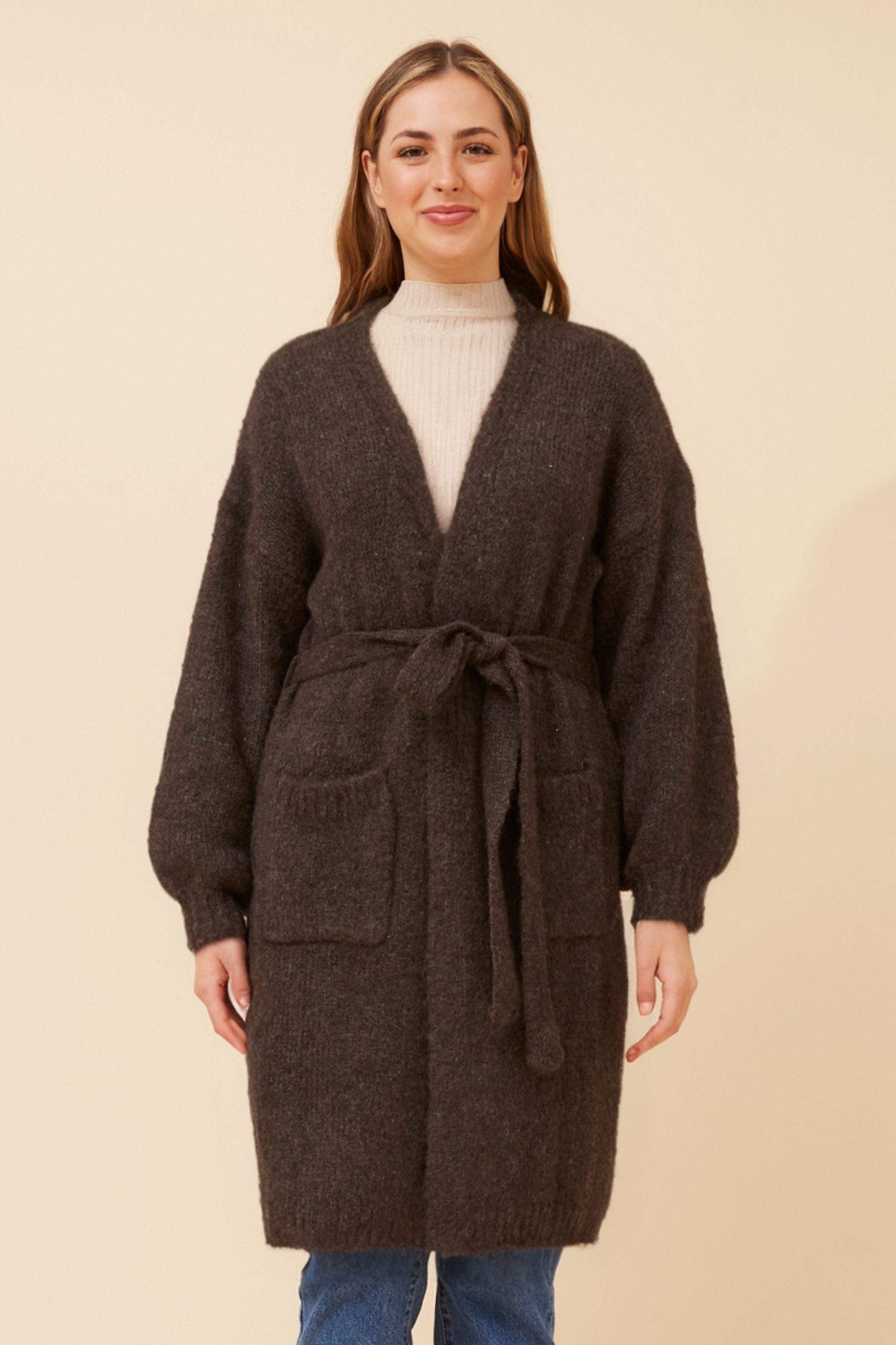 KENDY WOOL BLEND KNIT CARDIGAN