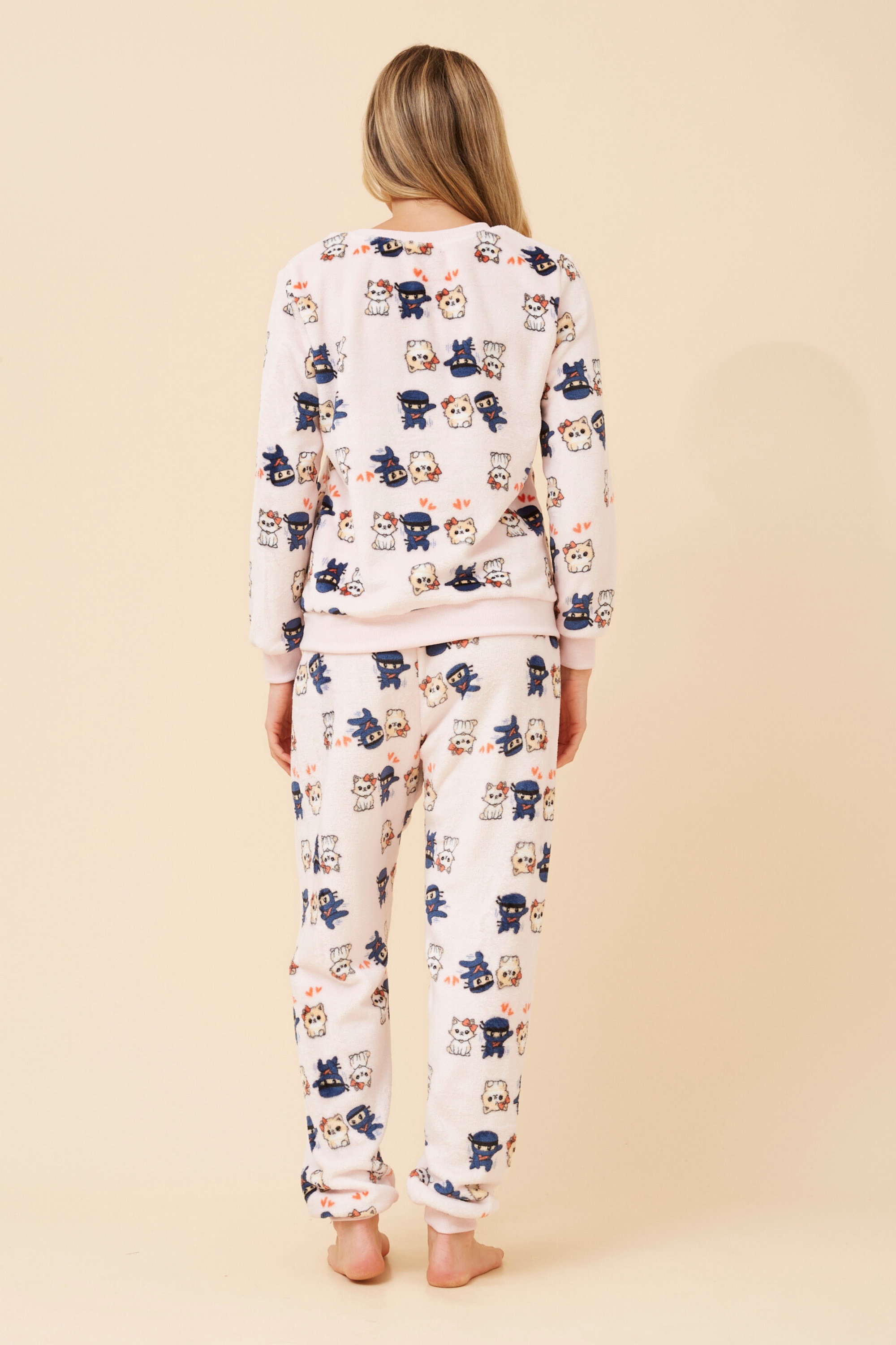 KENNY CAT AND NINJA PRINT PYJAMA SET