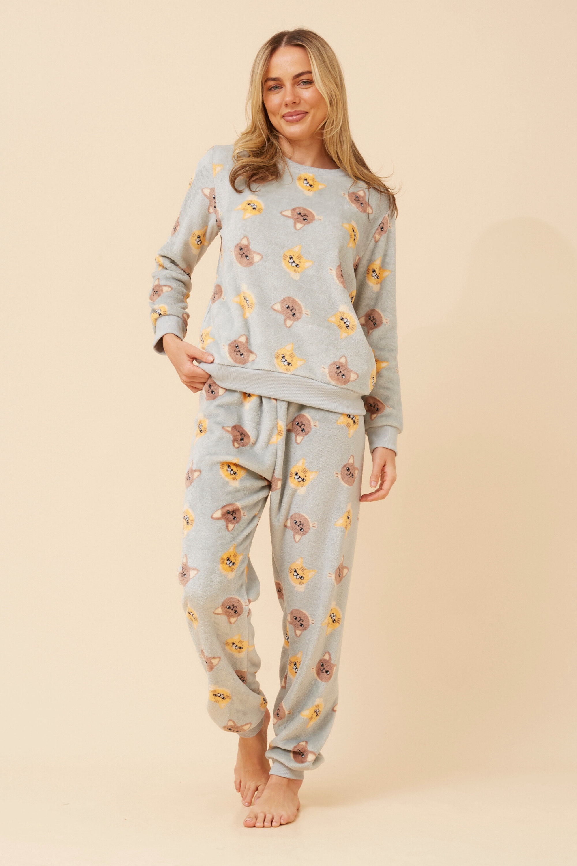 KENNY CAT PRINT PYJAMA SET