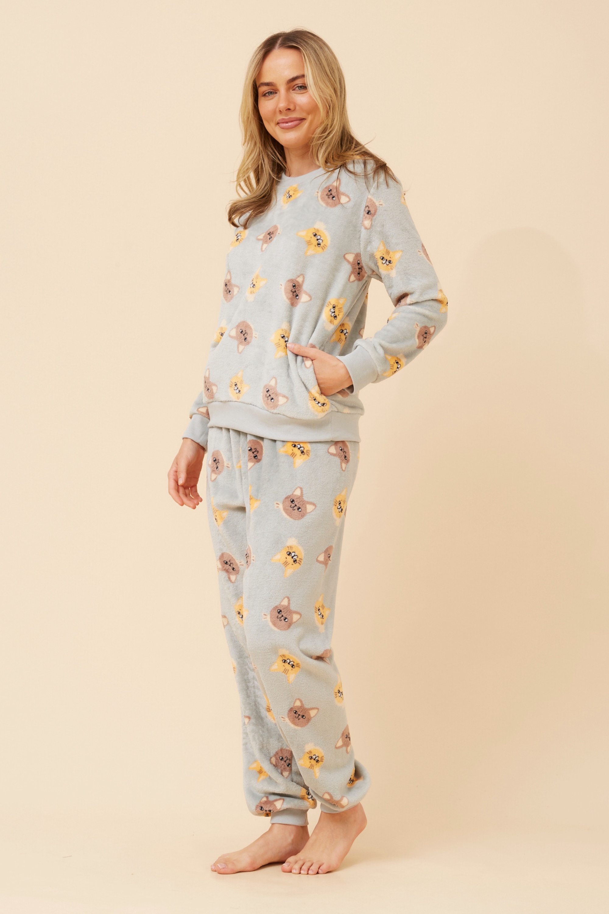 KENNY CAT PRINT PYJAMA SET
