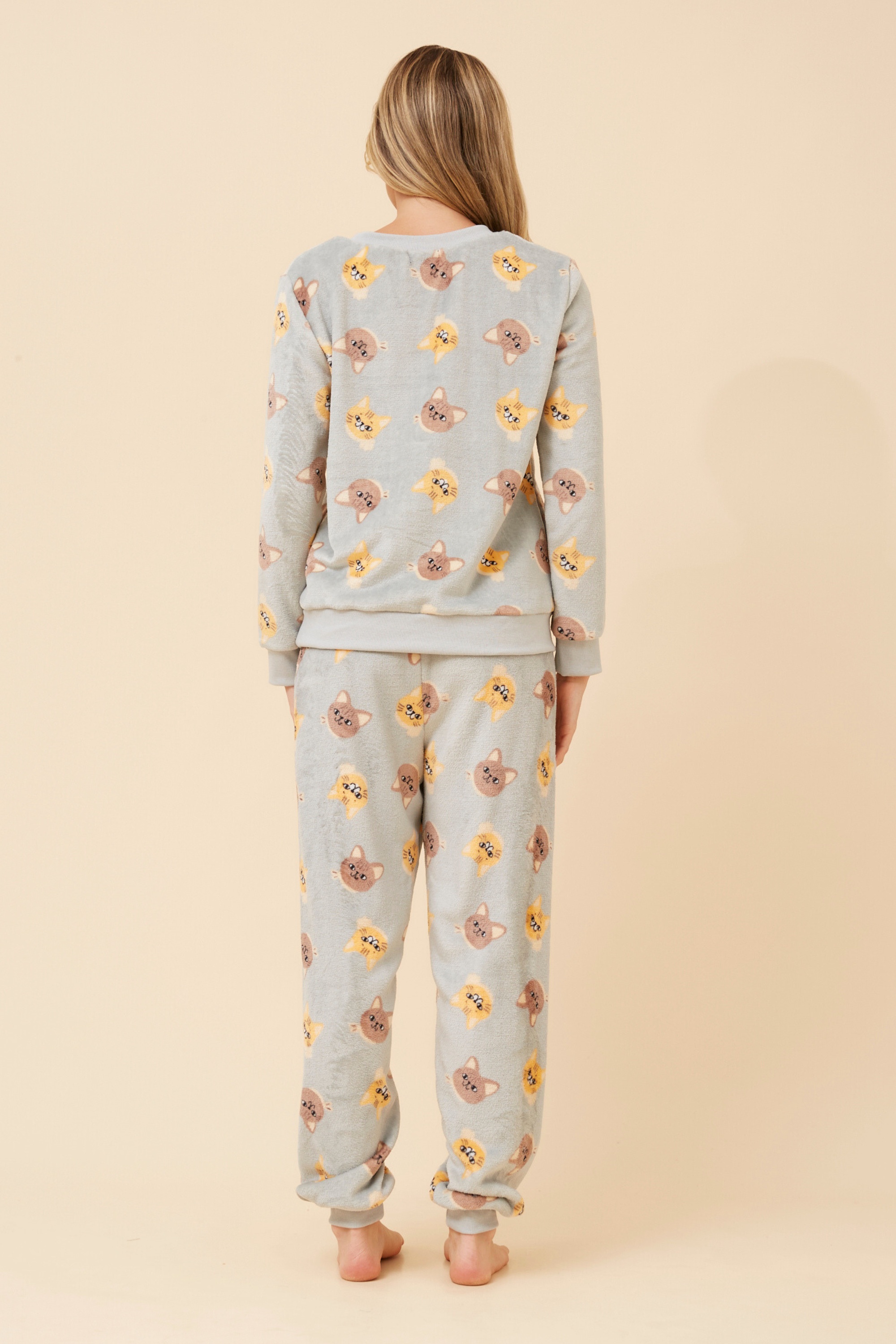KENNY CAT PRINT PYJAMA SET
