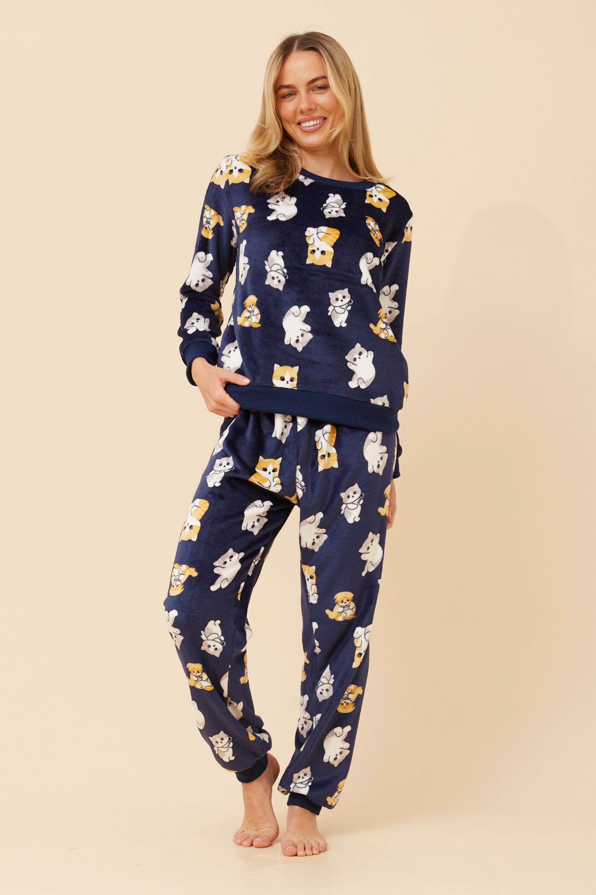 KENNY CAT PRINT PYJAMA SET