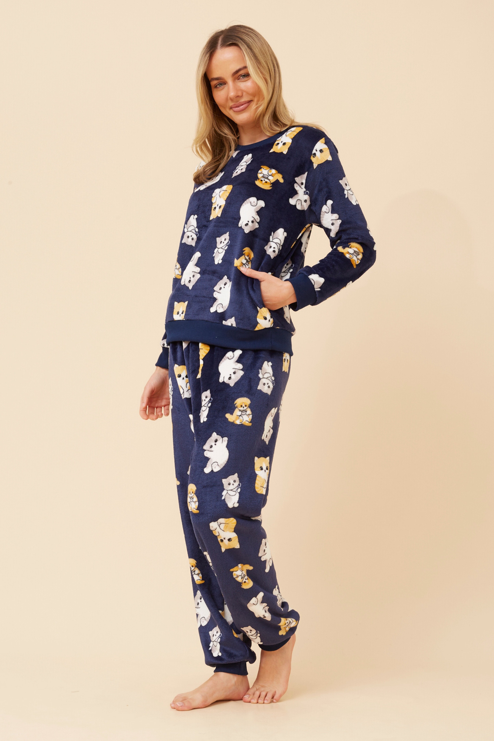 KENNY CAT PRINT PYJAMA SET