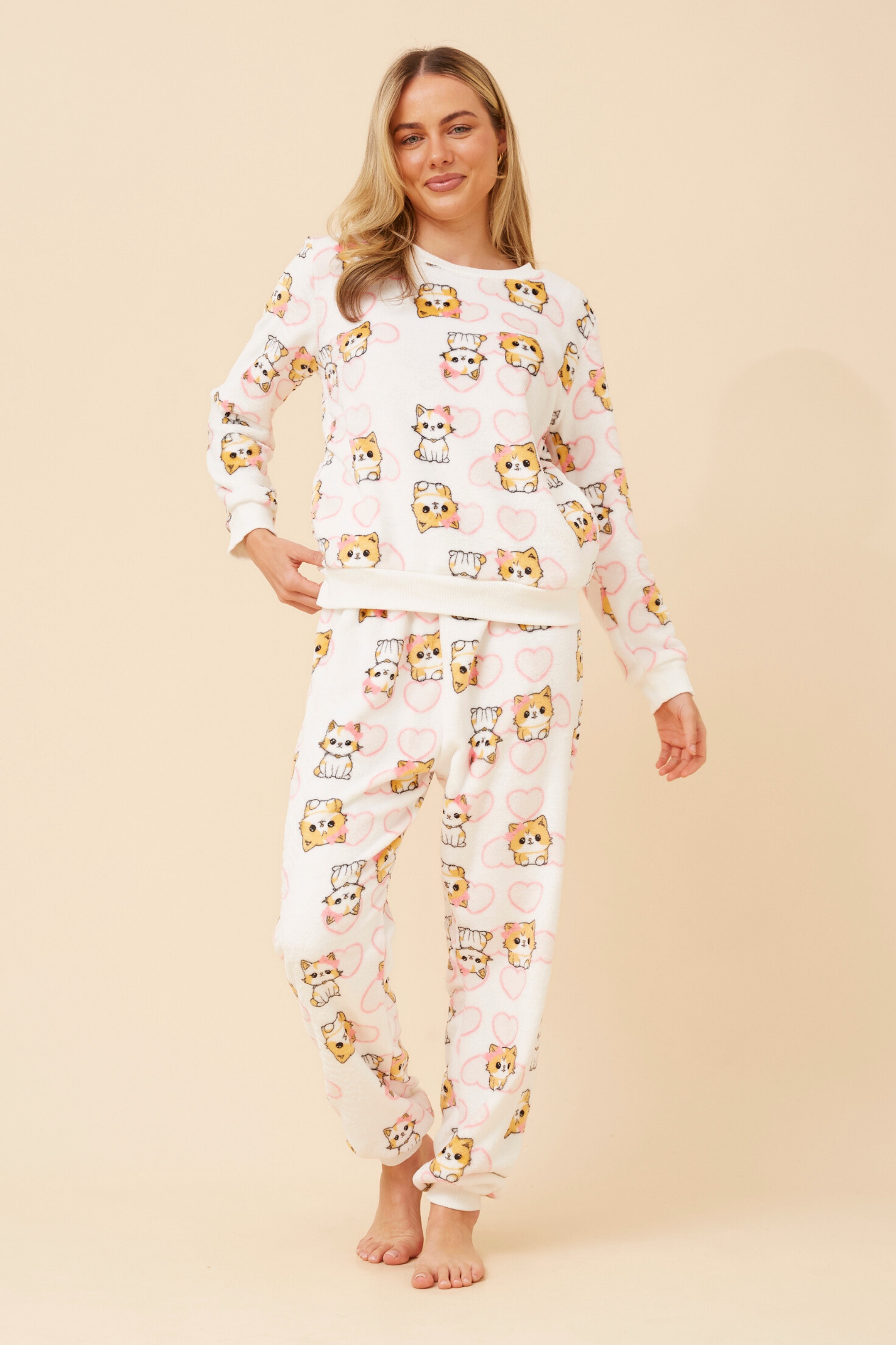 KENNY CAT PRINT PYJAMA SET
