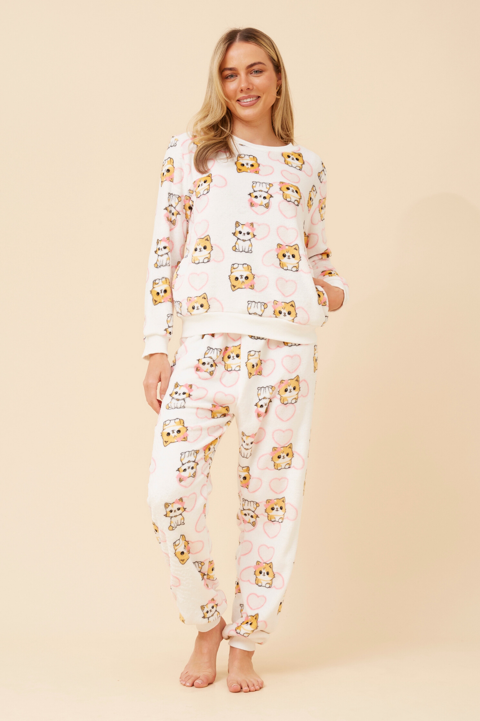 KENNY CAT PRINT PYJAMA SET