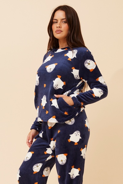 KENNY PENGUIN PRINT PYJAMA SET