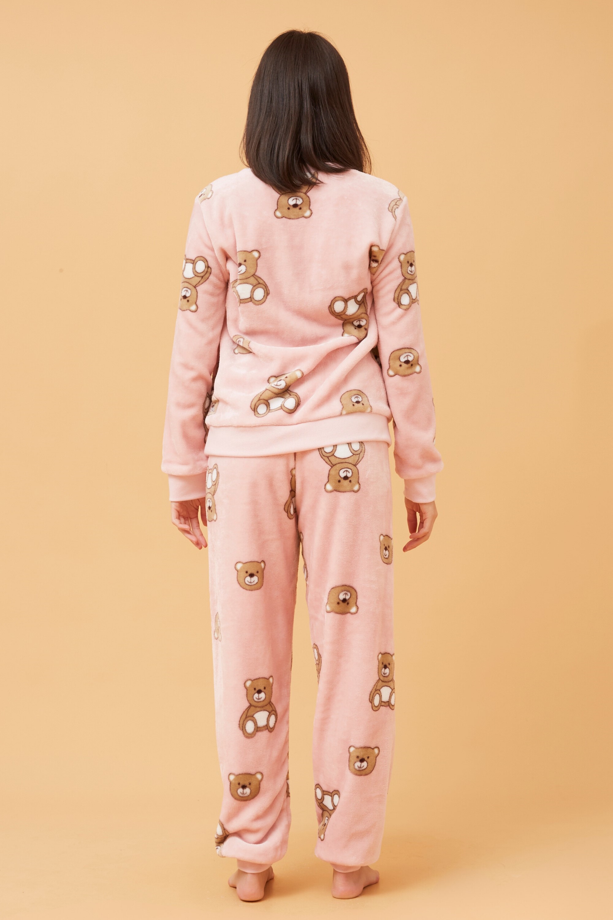 KENNY TEDDY PRINT PLUSH PYJAMA SET