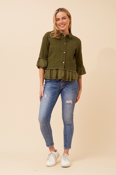 KENSLEY FRILL DENIM JACKET