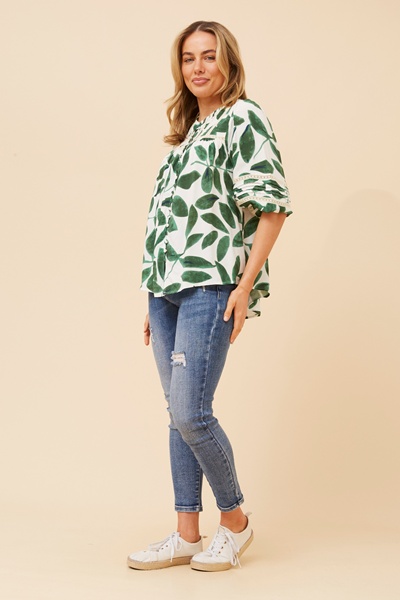 KERENSA LEAF PRINT TOP