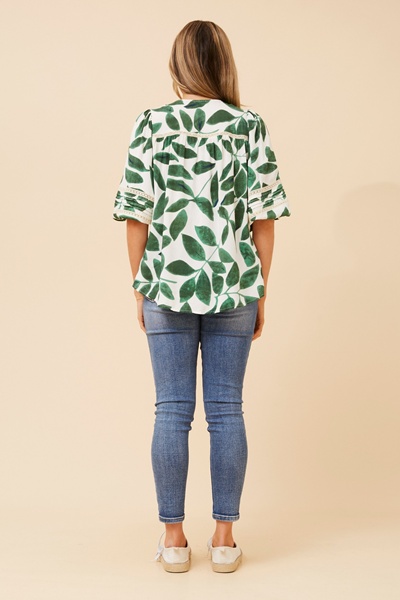 KERENSA LEAF PRINT TOP