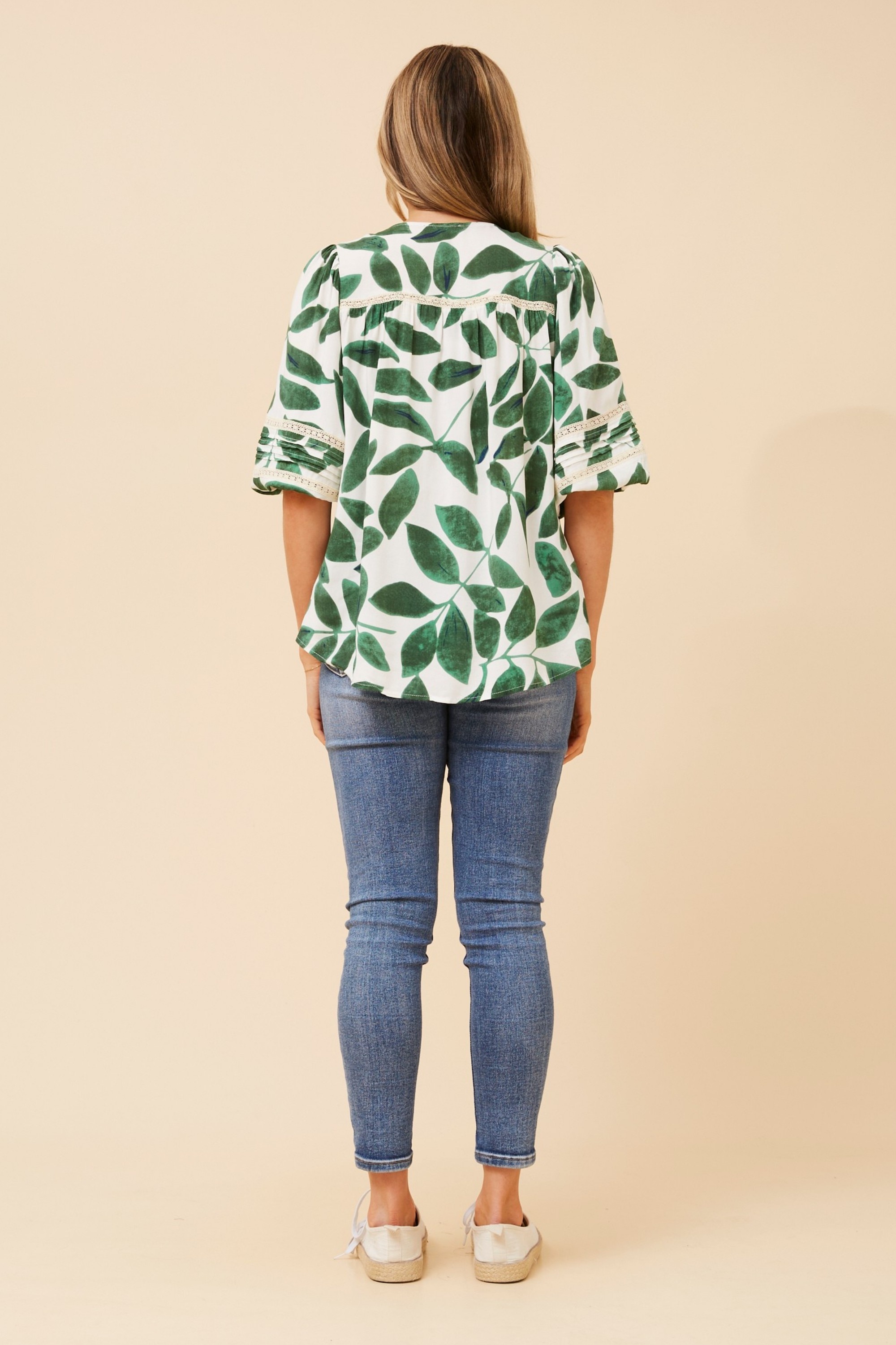 KERENSA LEAF PRINT TOP