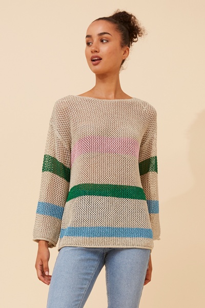 KETTI CROCHET KNIT PULLOVER