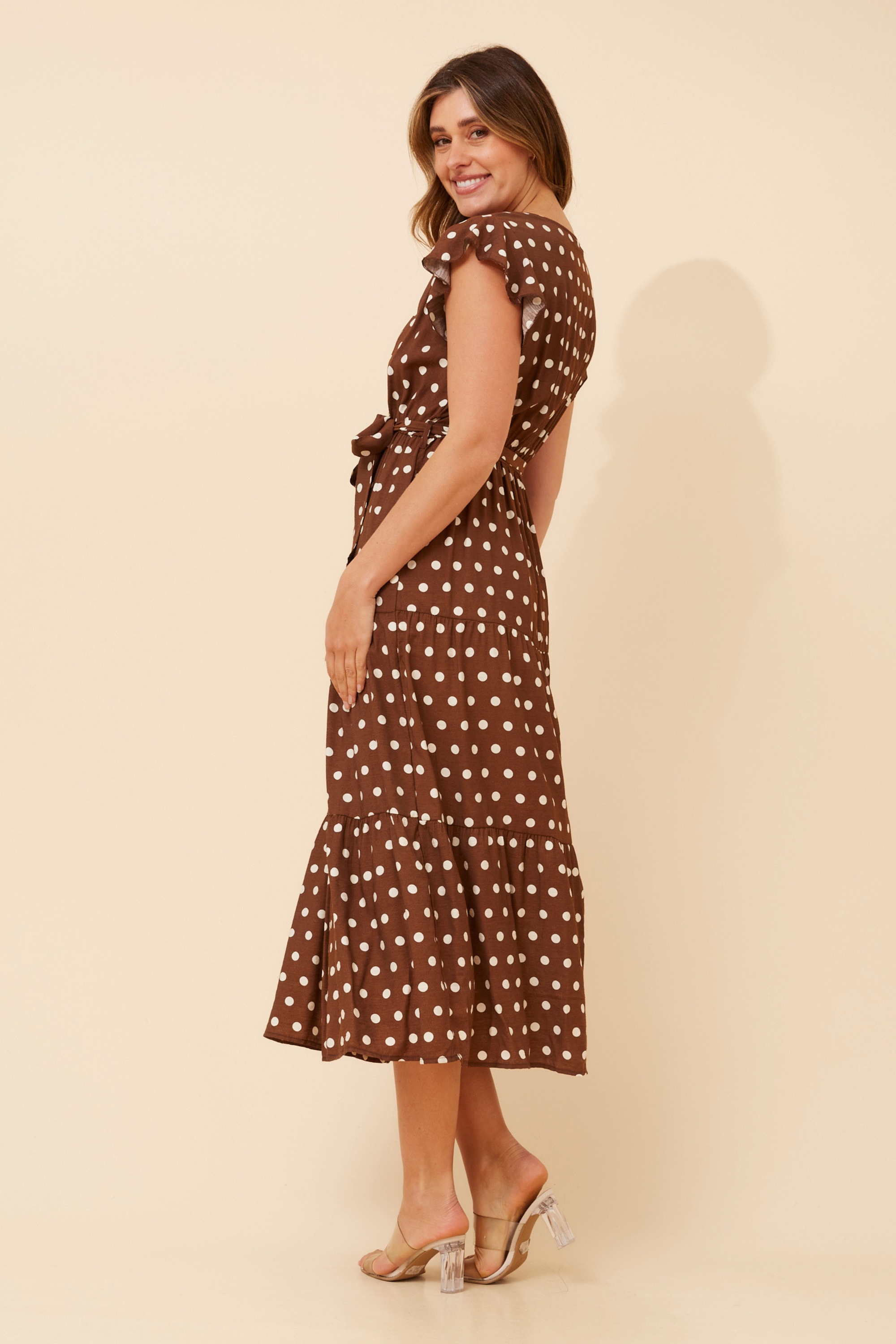 KILANI POLKA DOT PRINT DRESS