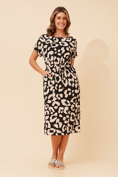 KIMBER ANIMAL PRINT MIDI DRESS